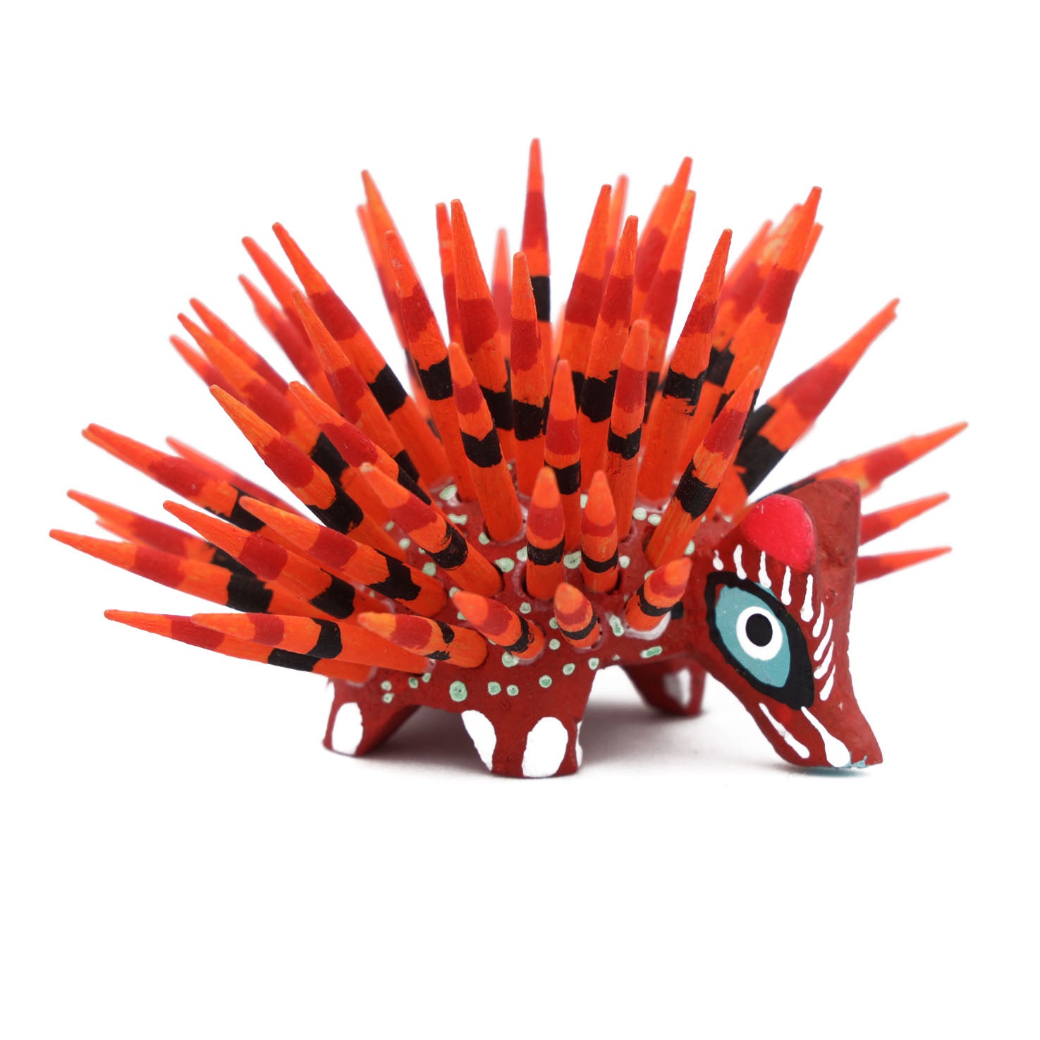 Hand Painted Porcupine Wooden Figurine Alebrije