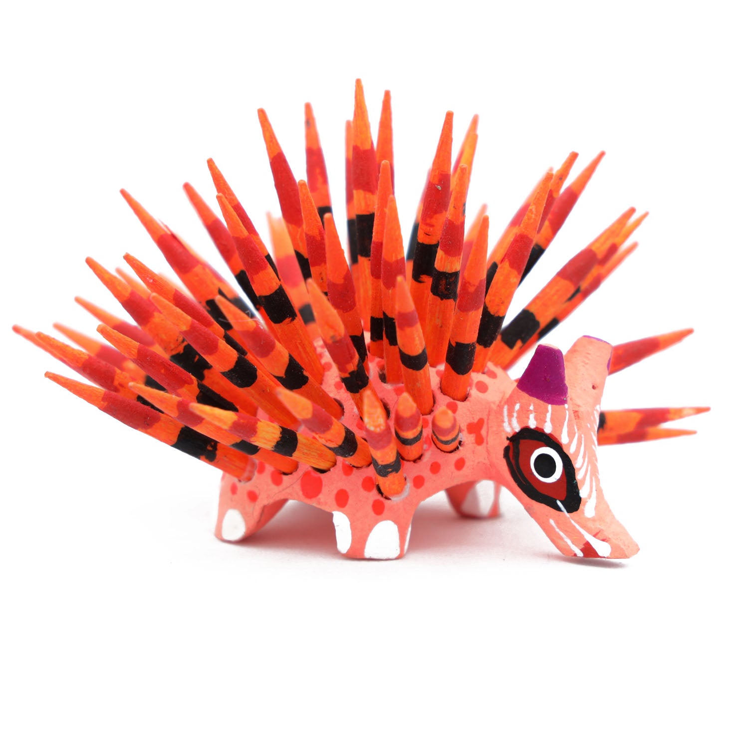 Hand Painted Porcupine Wooden Figurine Alebrije