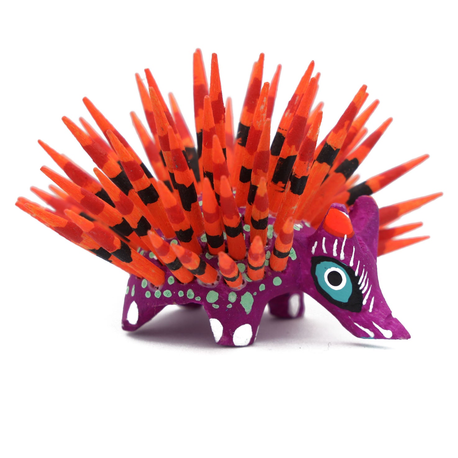 Hand Painted Porcupine Wooden Figurine Alebrije