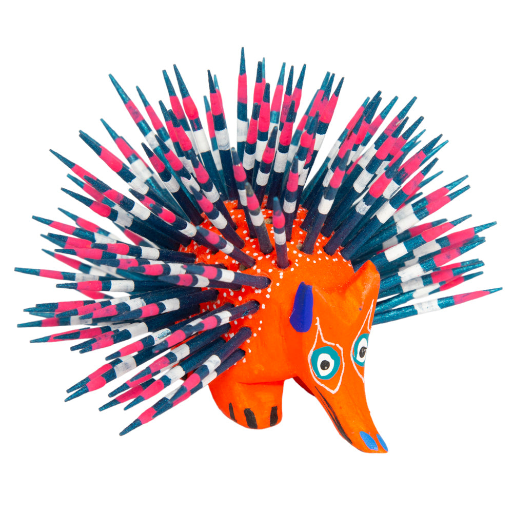Large Porcupine Wooden Figurine