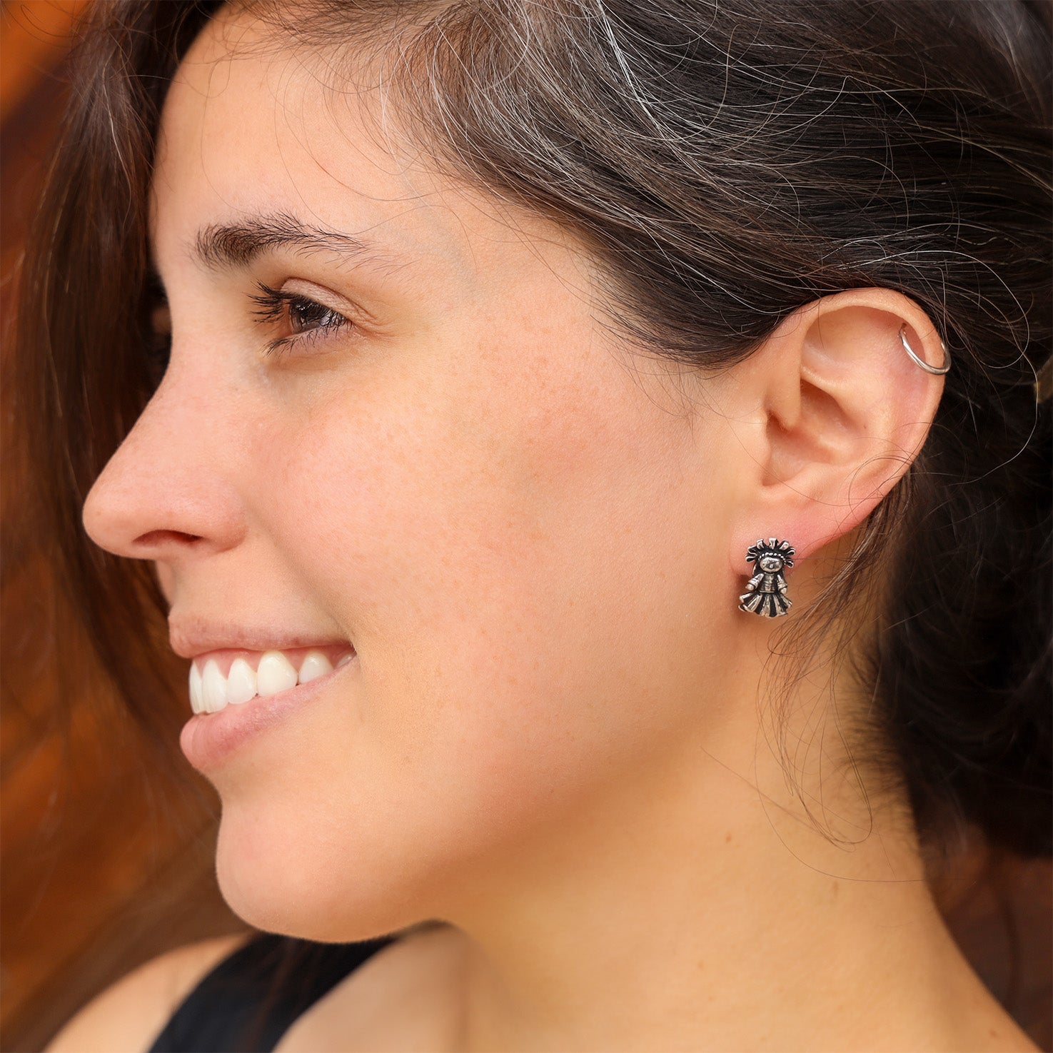 Sterling Silver Muñeca Lelé Earrings