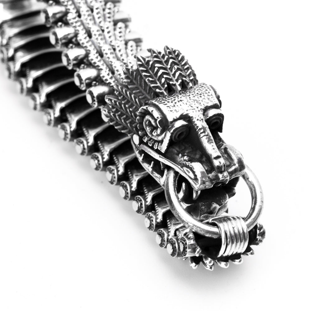 Sterling Silver Quetzalcoatl Bracelet