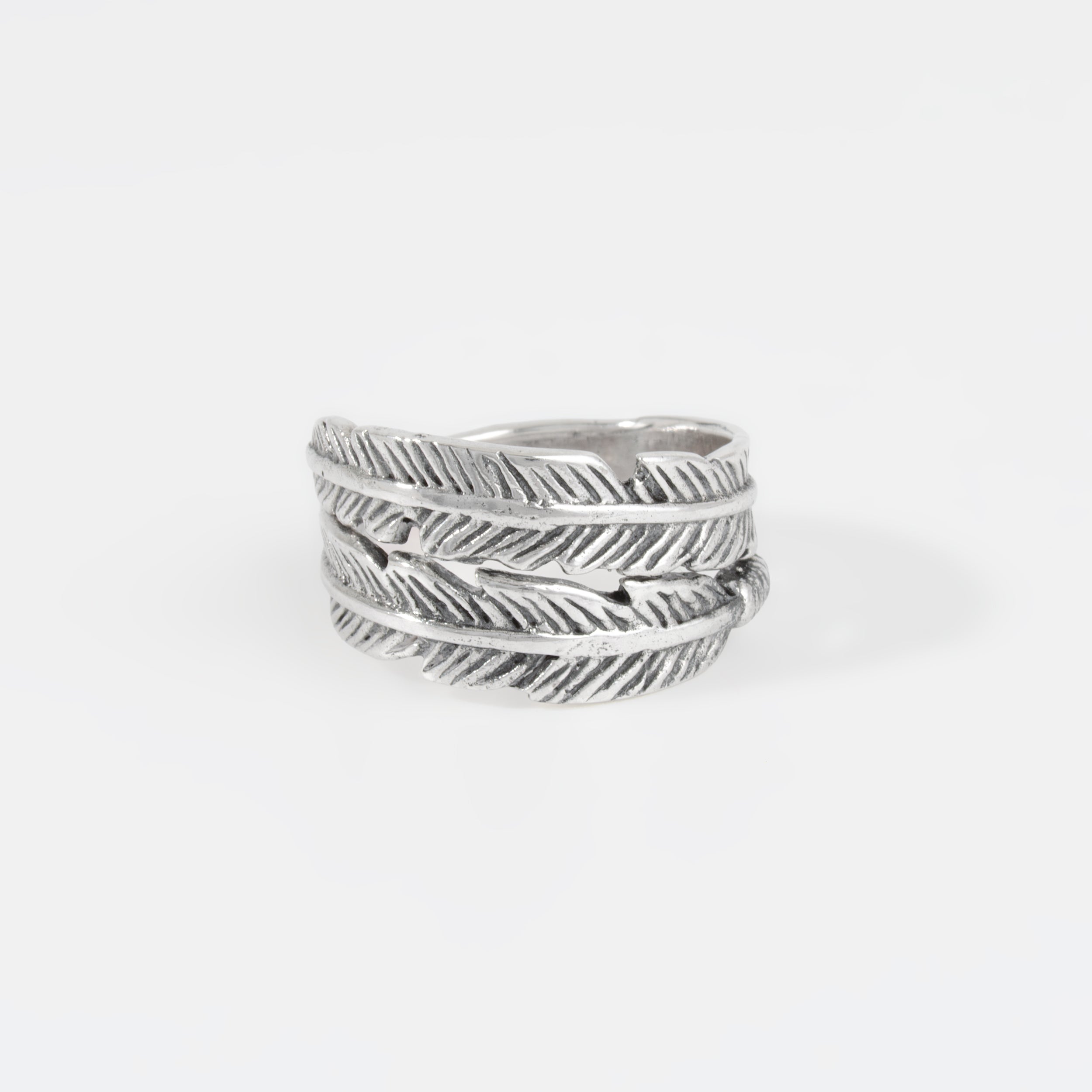 Sterling Silver Two Feather Ring