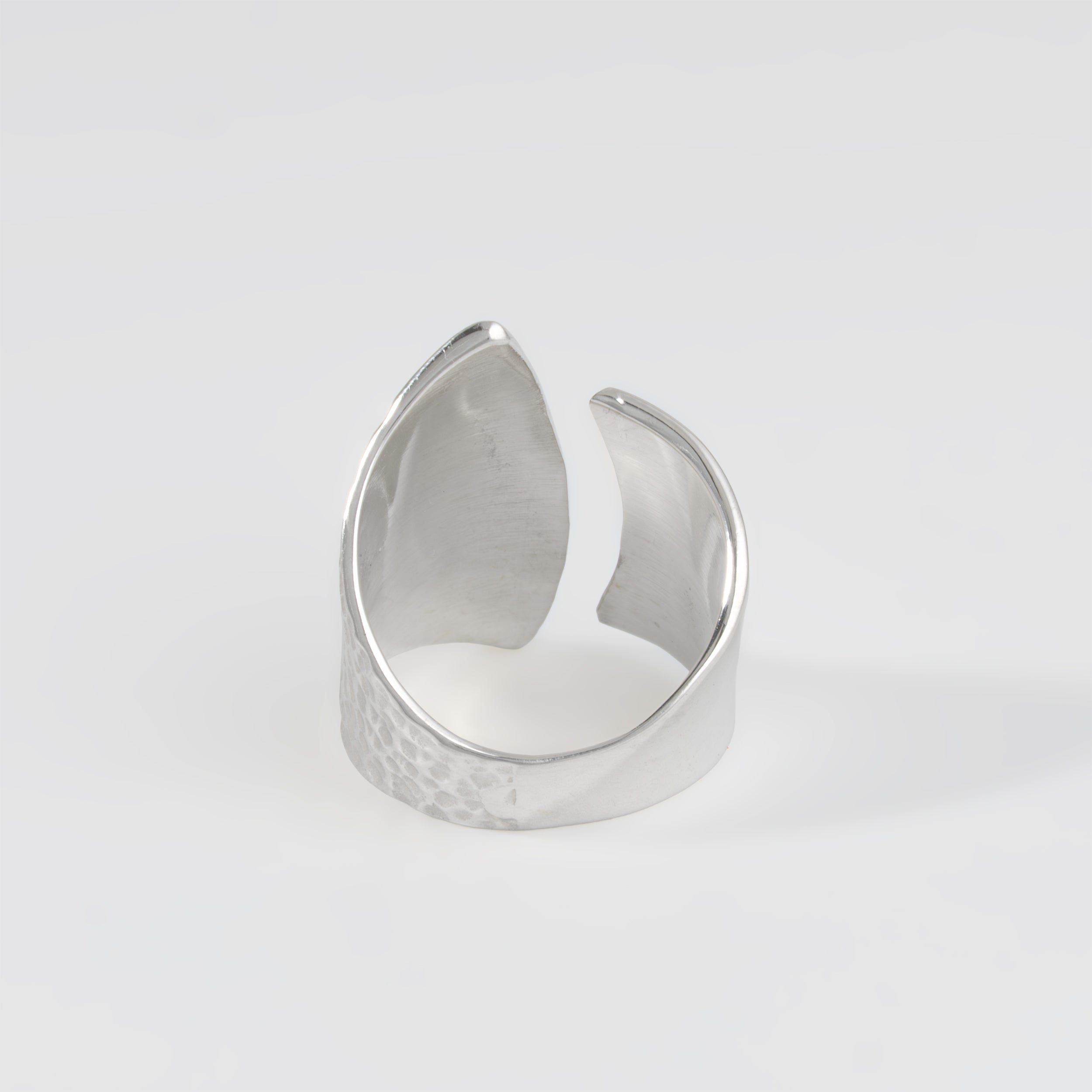 Sterling Silver Polished Hammered Ring