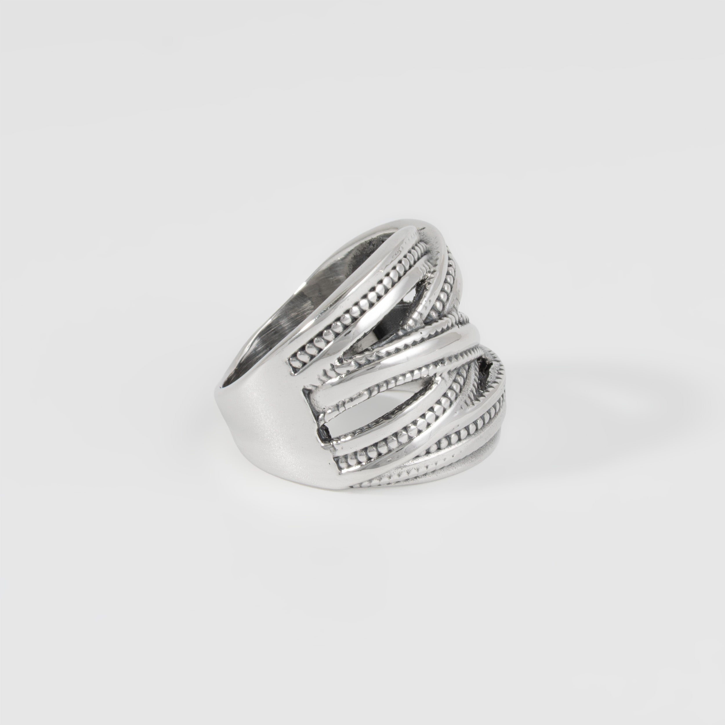 Sterling Silver Crossover Ring