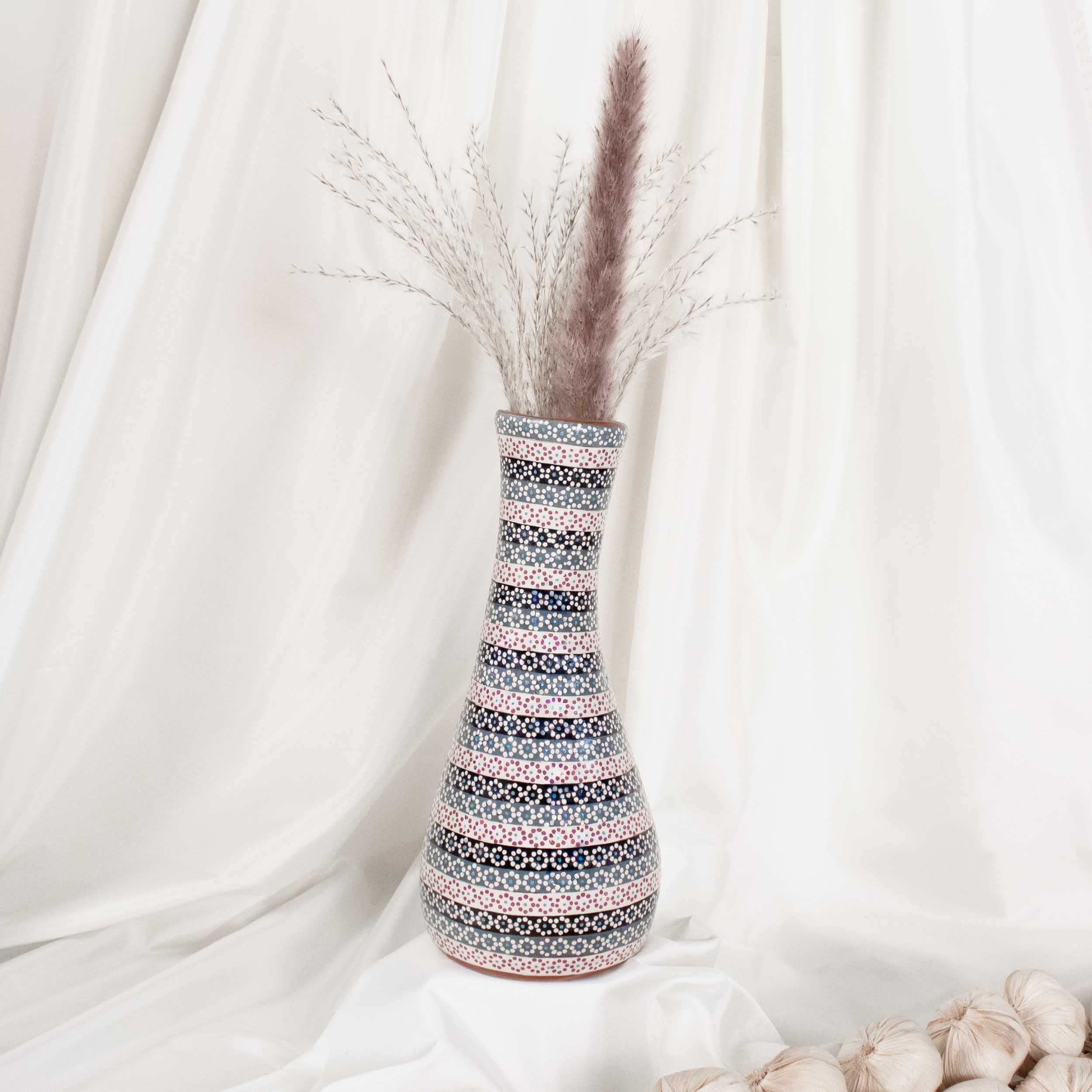 Capula Short Slim Neck Rainbow Clay Vase