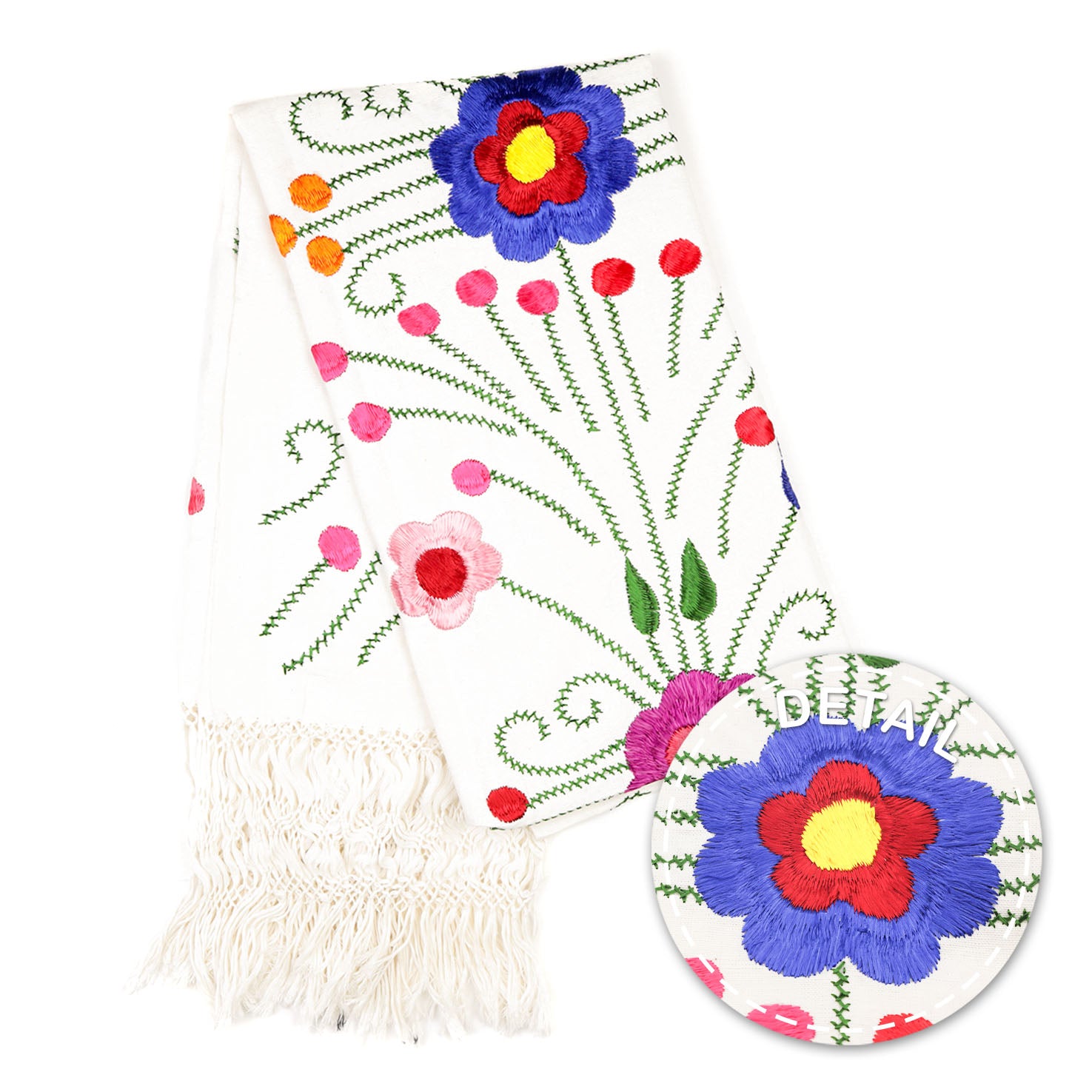 Floral Embroidery Rebozo