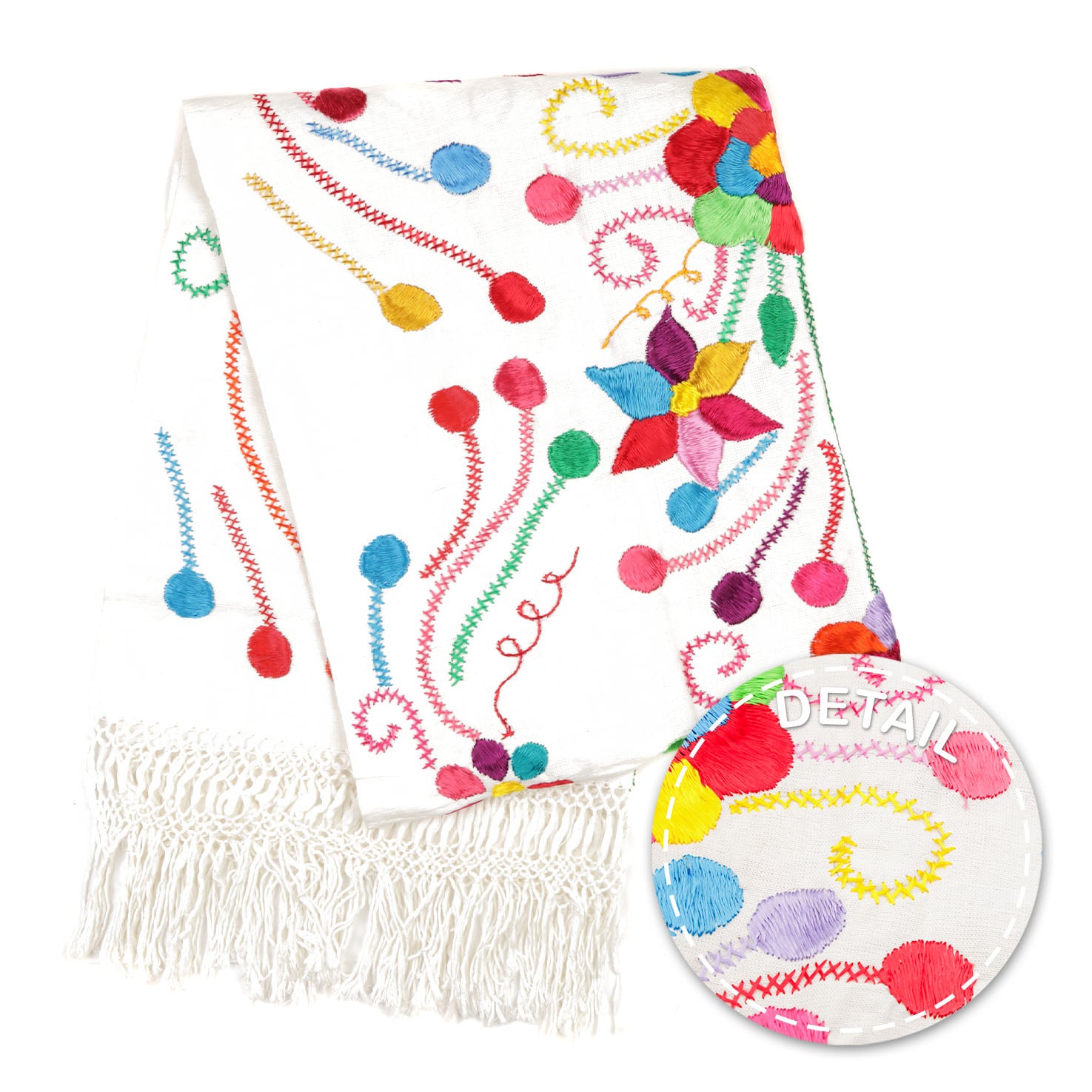Floral Embroidery Rebozo
