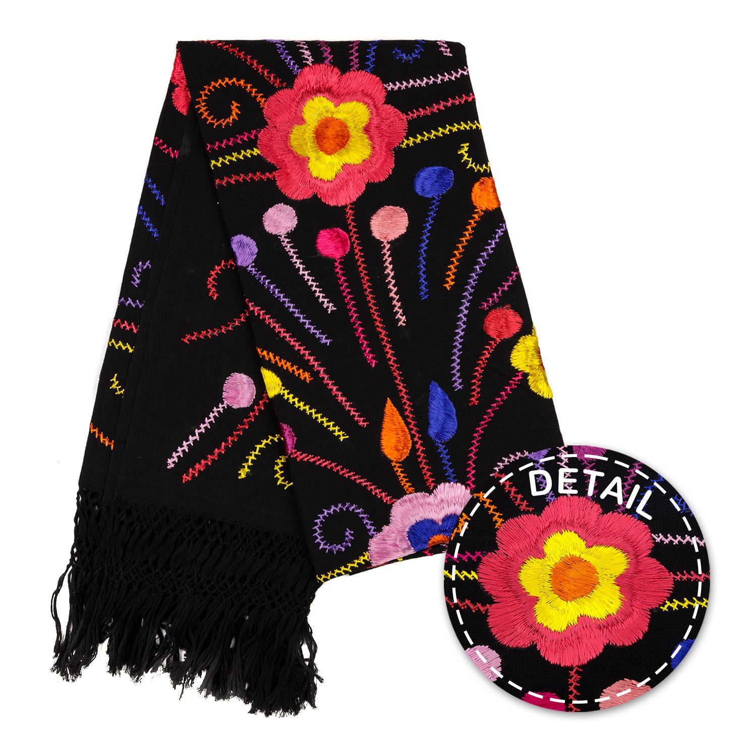 Floral Embroidery Rebozo