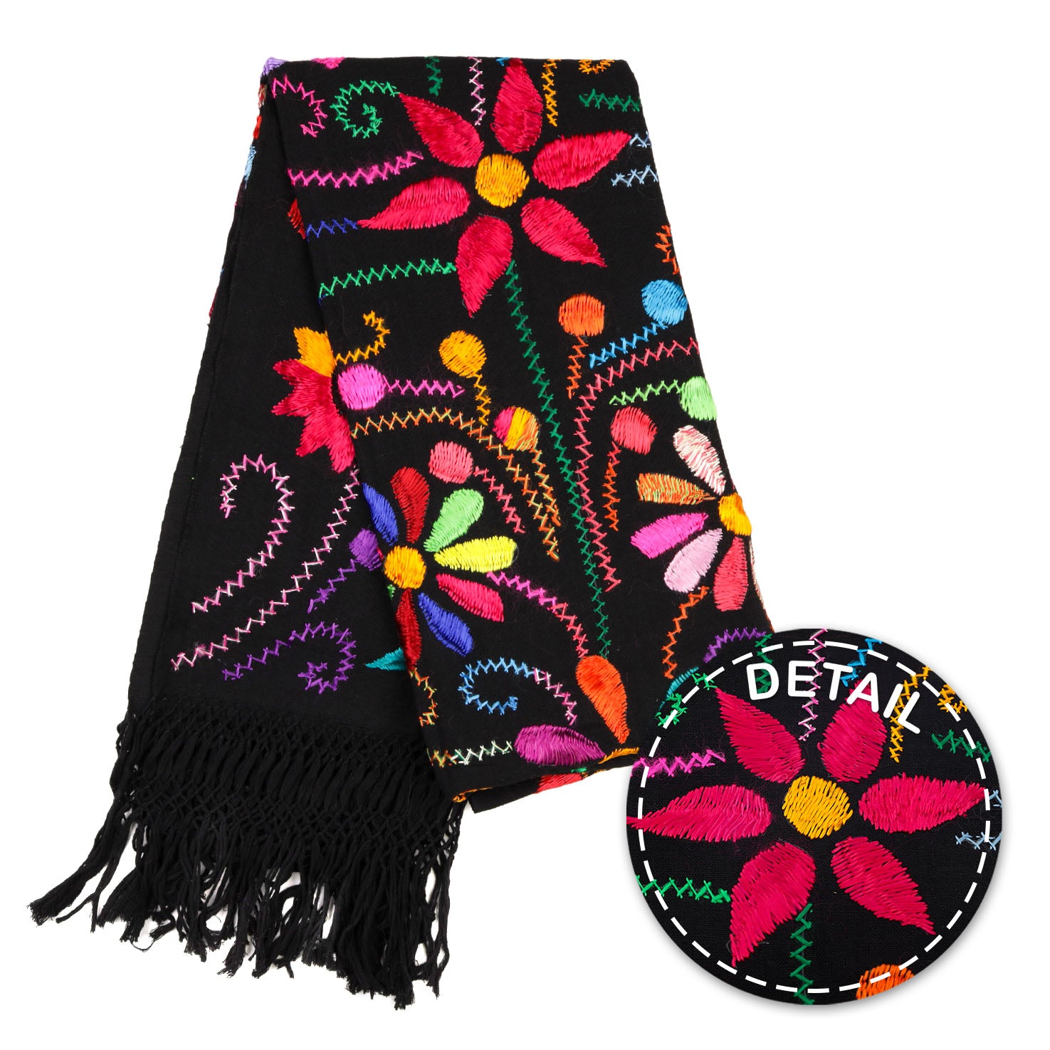 Floral Embroidery Rebozo