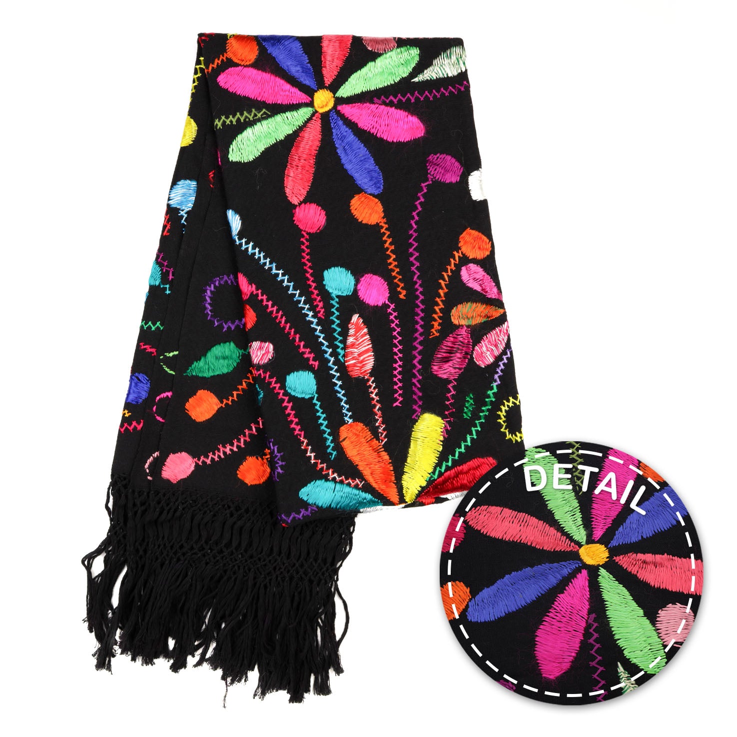 Floral Embroidery Rebozo