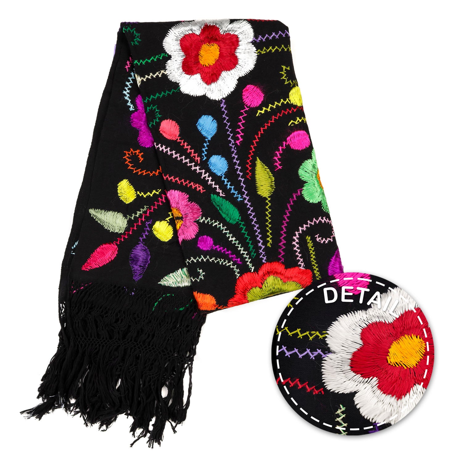 Floral Embroidery Rebozo