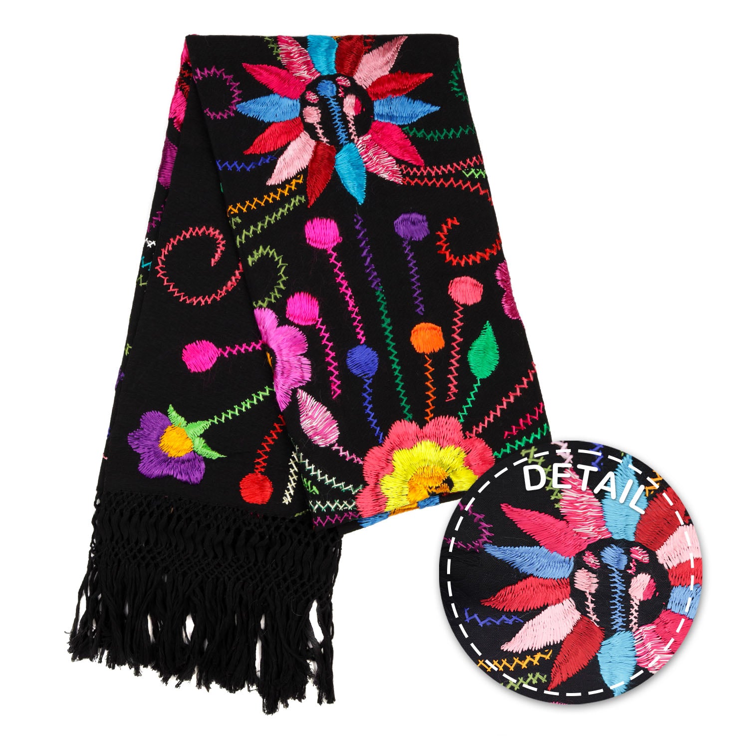 Floral Embroidery Rebozo