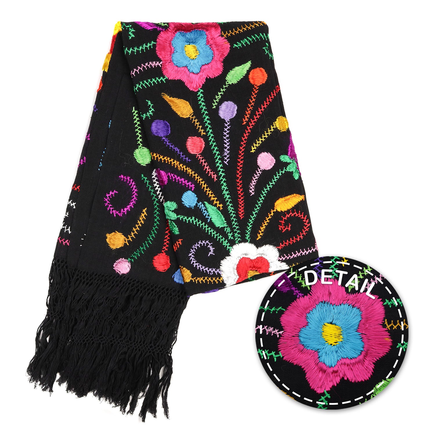 Floral Embroidery Rebozo
