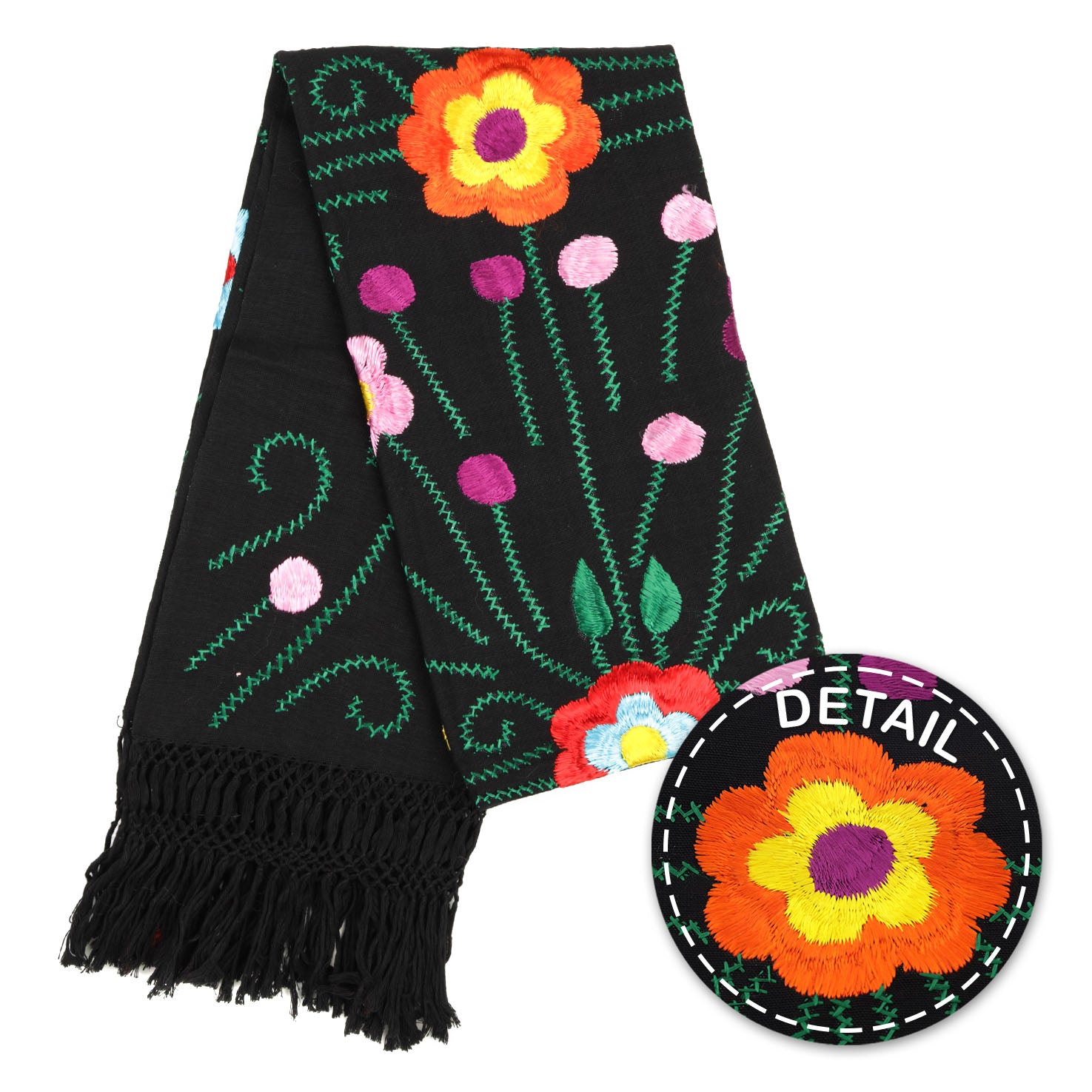 Floral Embroidery Rebozo