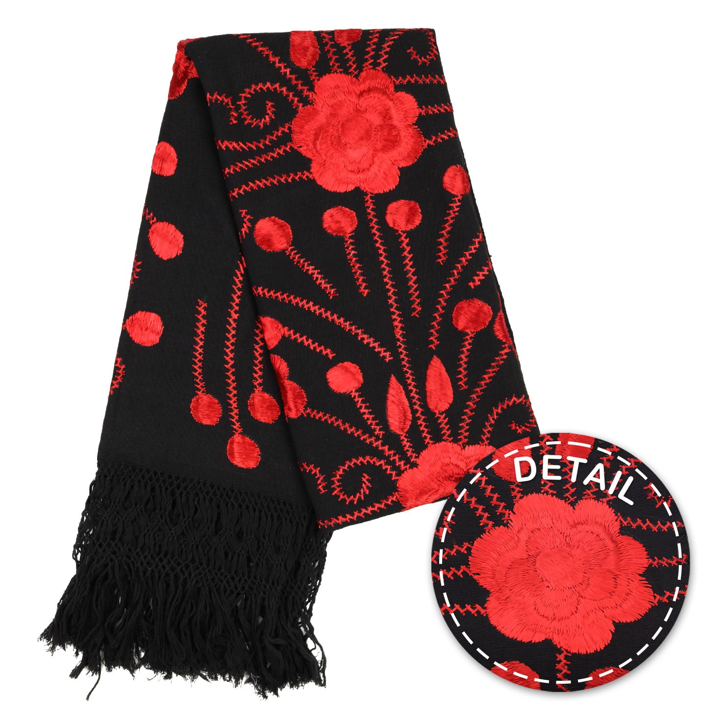 Floral Embroidery Rebozo