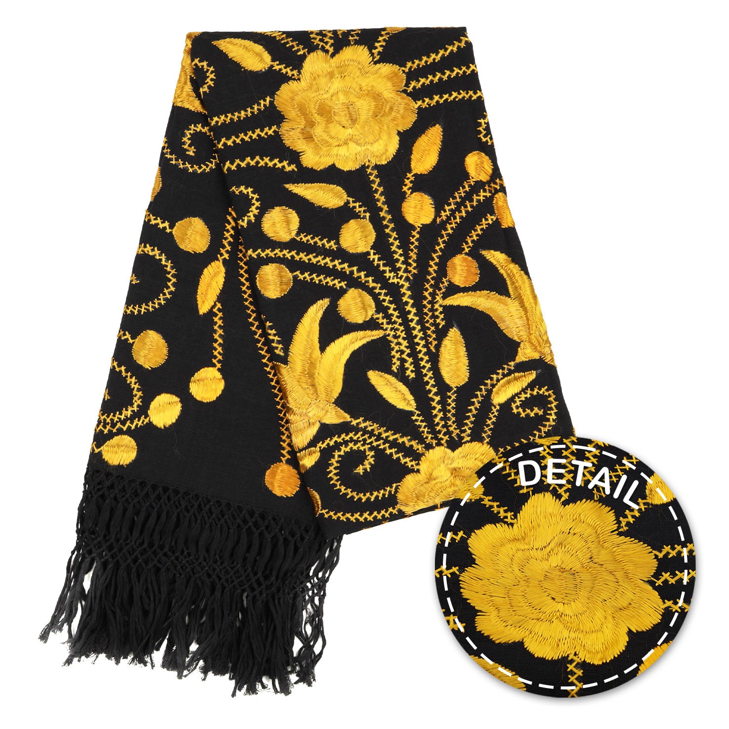 Floral Embroidery Rebozo