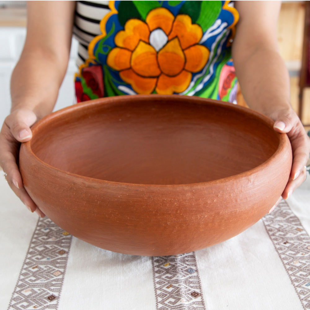 Red Clay Terracotta Large Salad Bowl