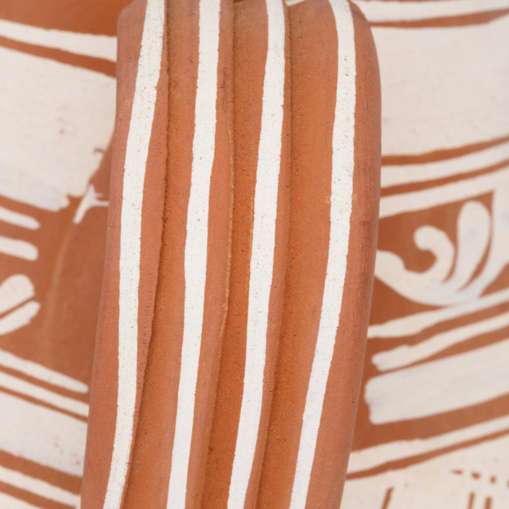 Patamban Pitcher Vase with Sculpted Flowers