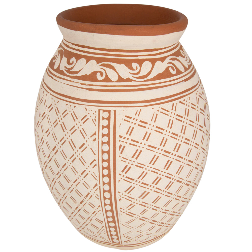 Patamban Cantaro Vase with Sculpted Flowers