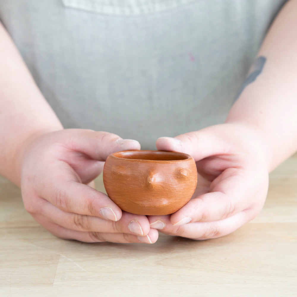 Red Clay Face Terracotta Short Spice Holder/Mezcalero