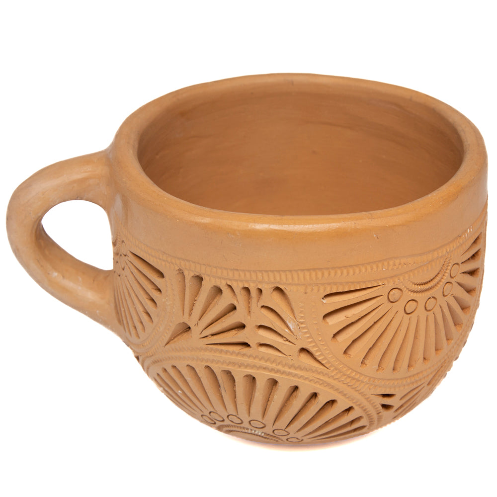 Natural Clay Carved Mug