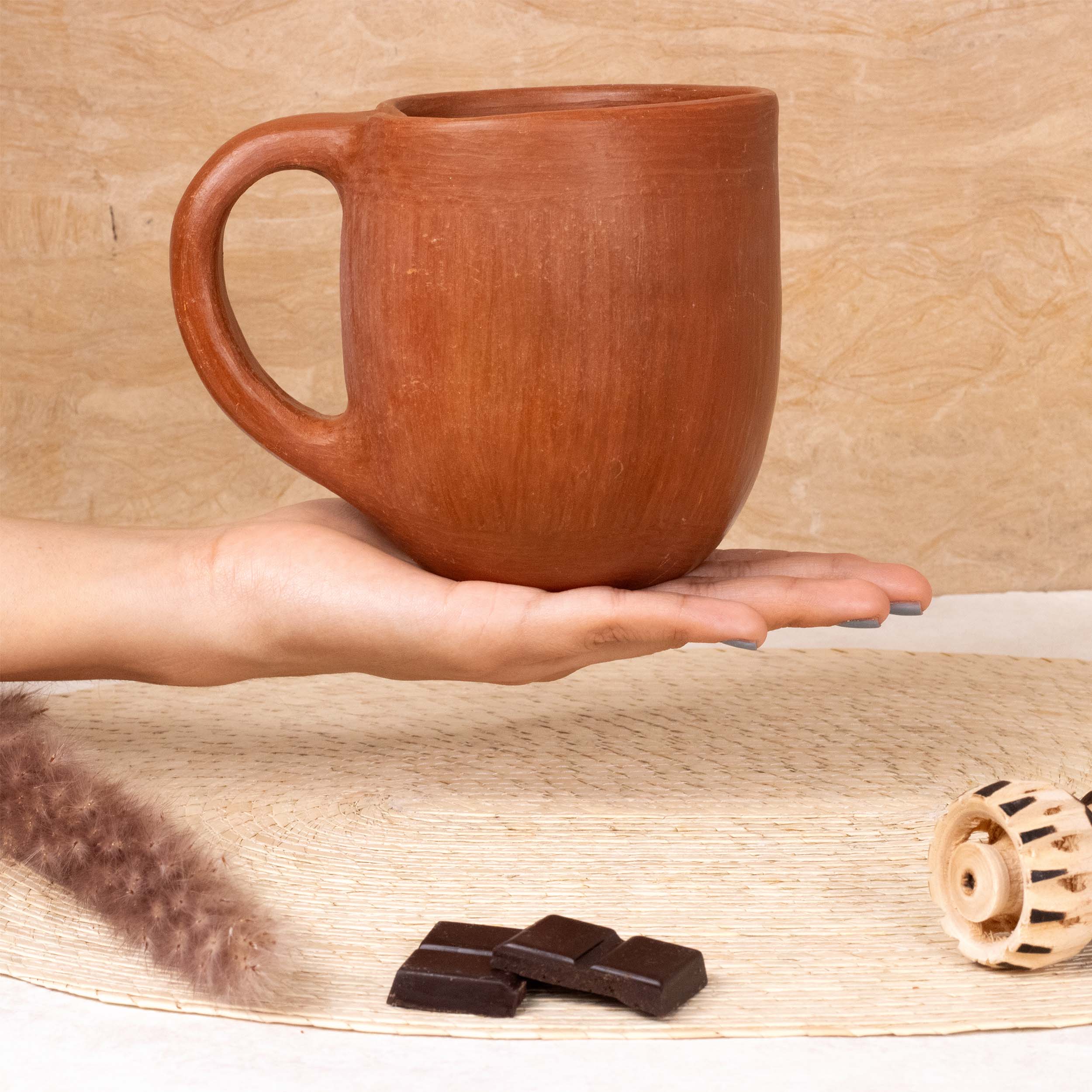 Red Clay Terracotta Corazón Heart Mug