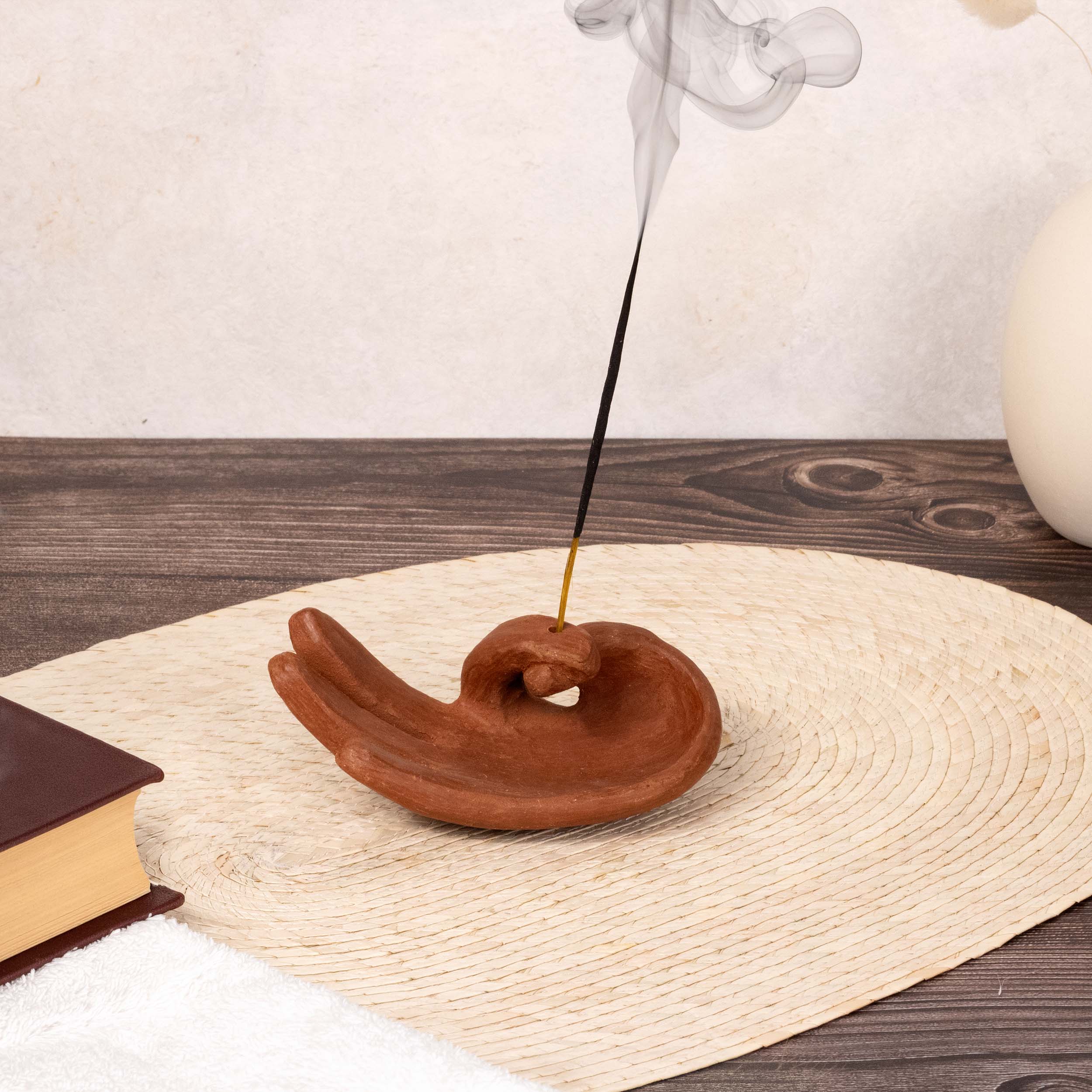Red Clay Terracotta Manita Hand Incense Holder