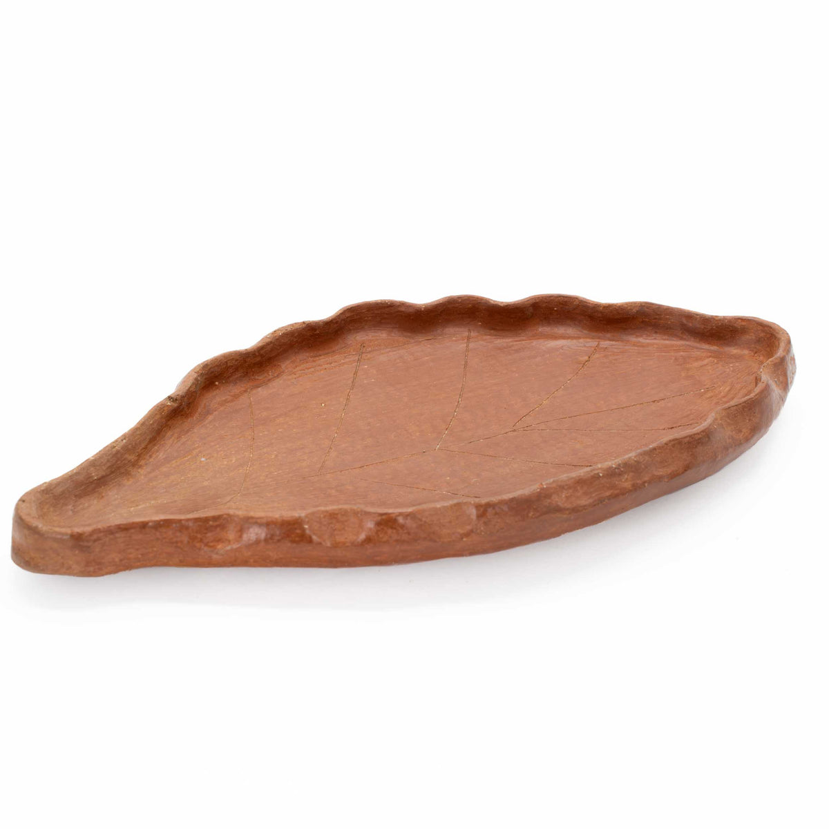 Red Clay Terracotta Leaf Plate