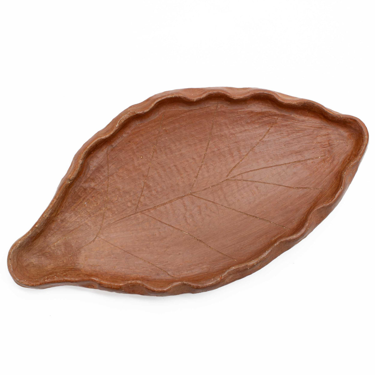 Red Clay Terracotta Leaf Plate