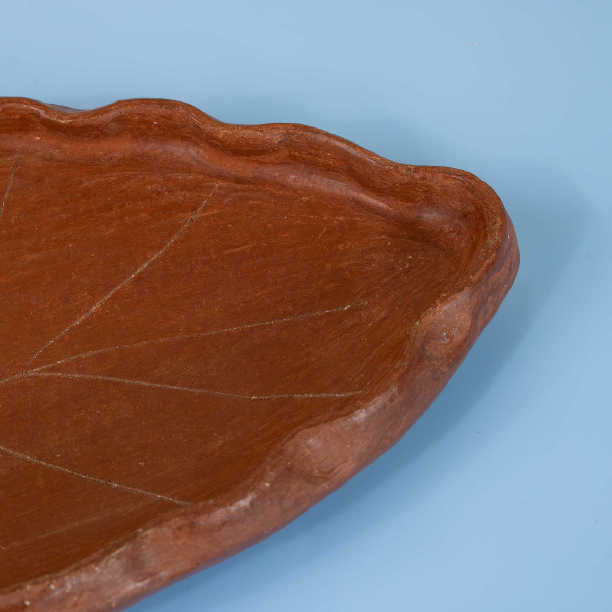 Red Clay Terracotta Leaf Plate