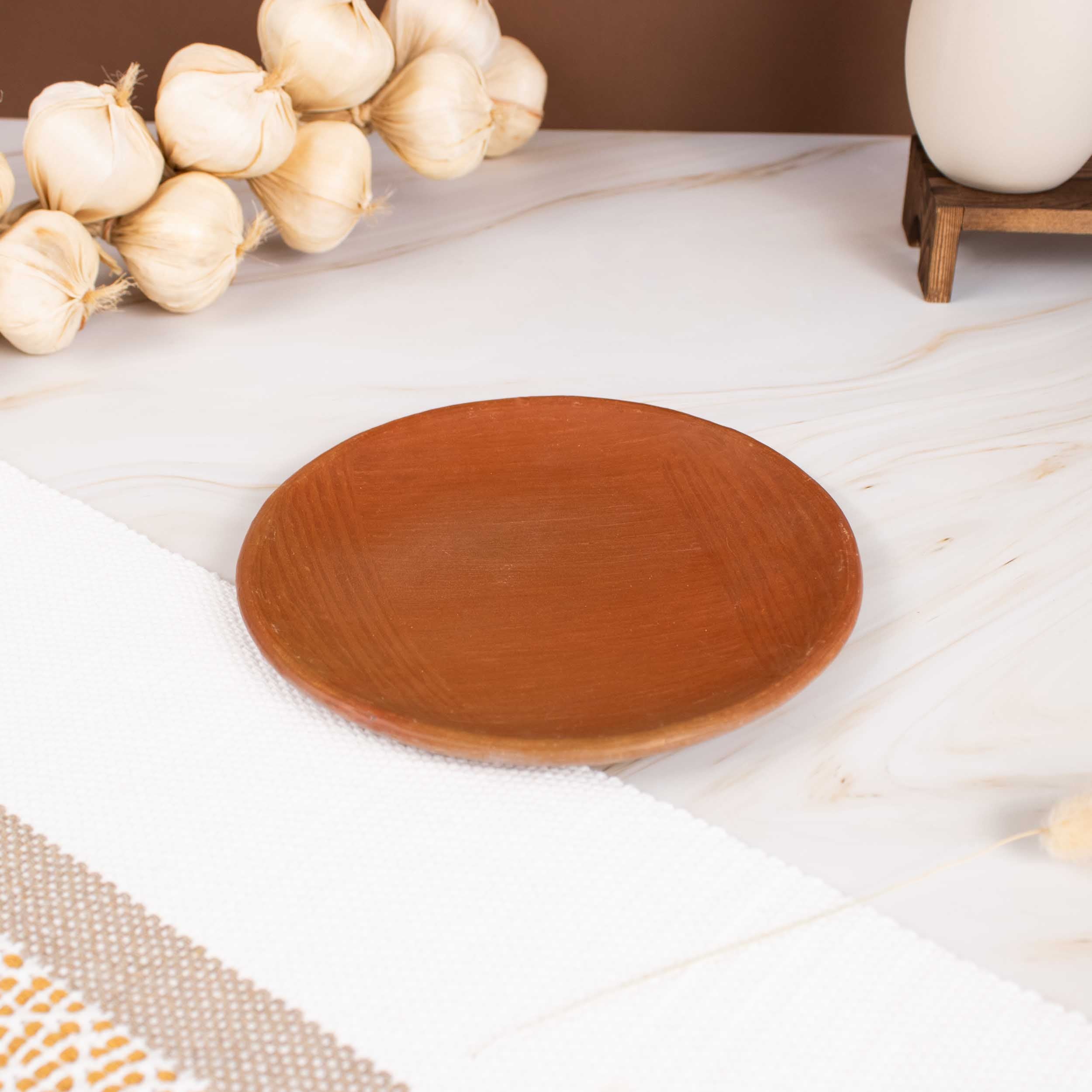Barro Rojo Terracotta Red Clay Dessert Plate