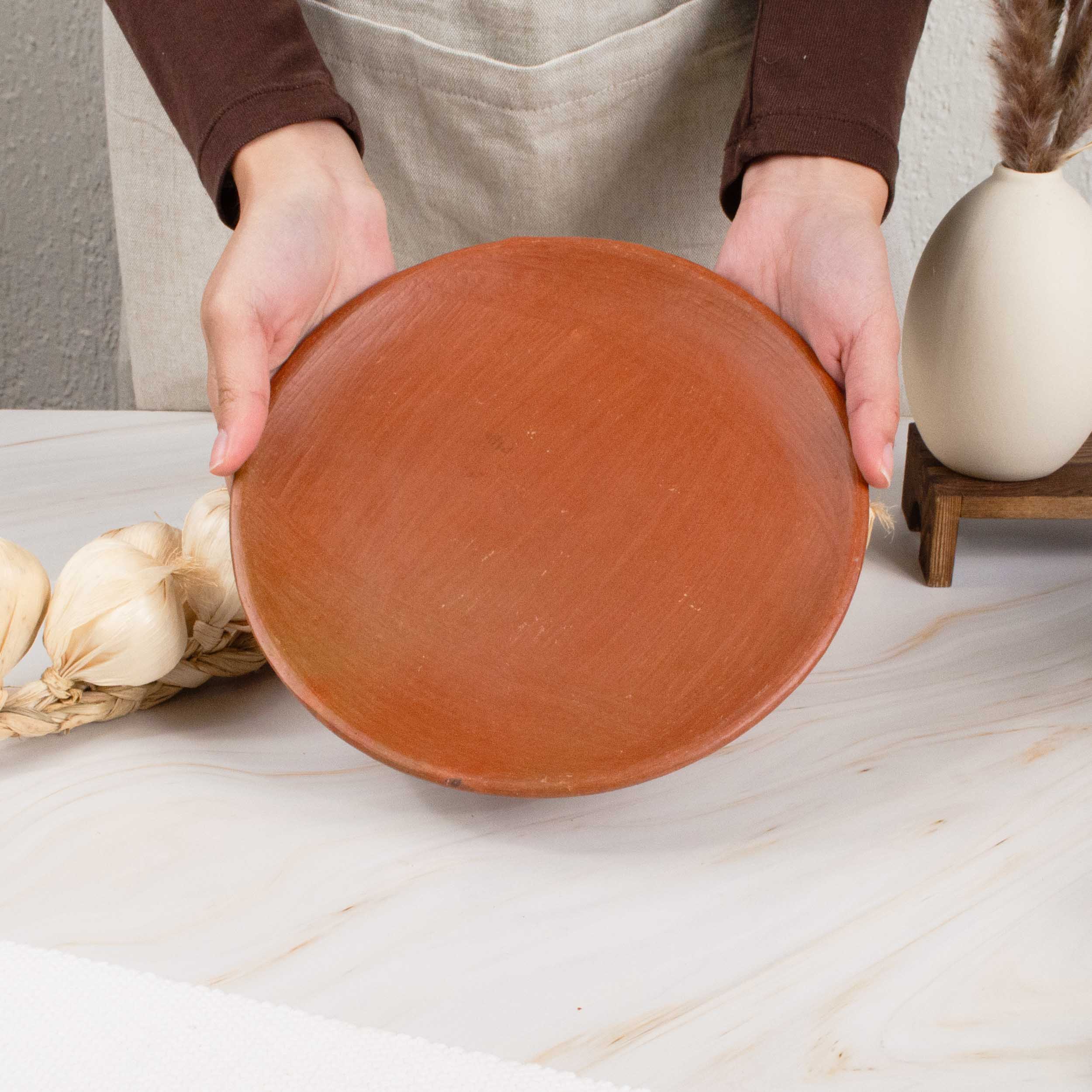 Red Clay Salad Plate Flat Base