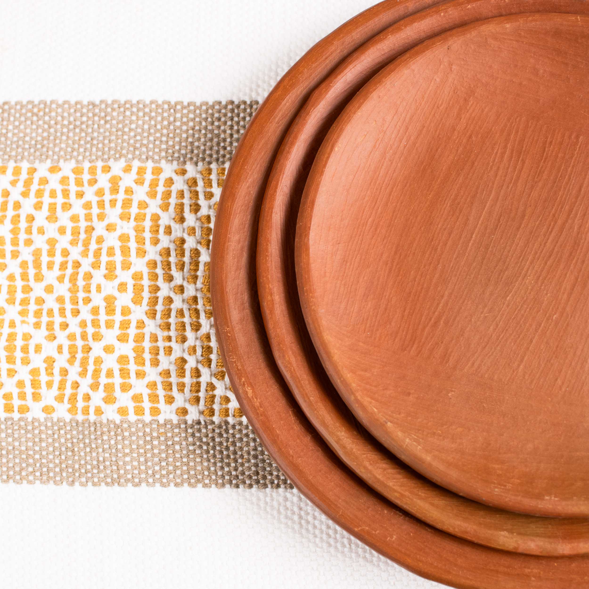 Red Clay Terracotta Salad Plate with Base