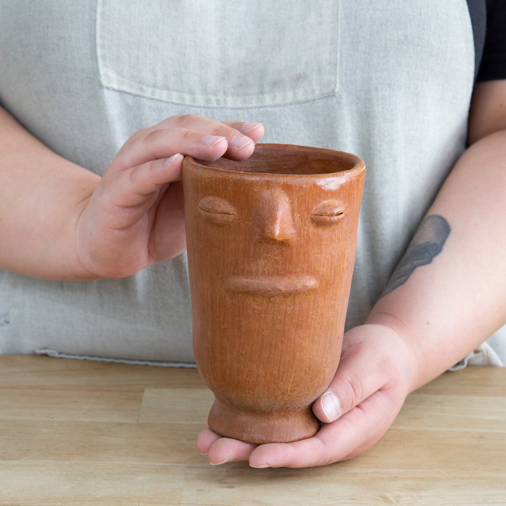 Red Clay Face Terracotta Planter