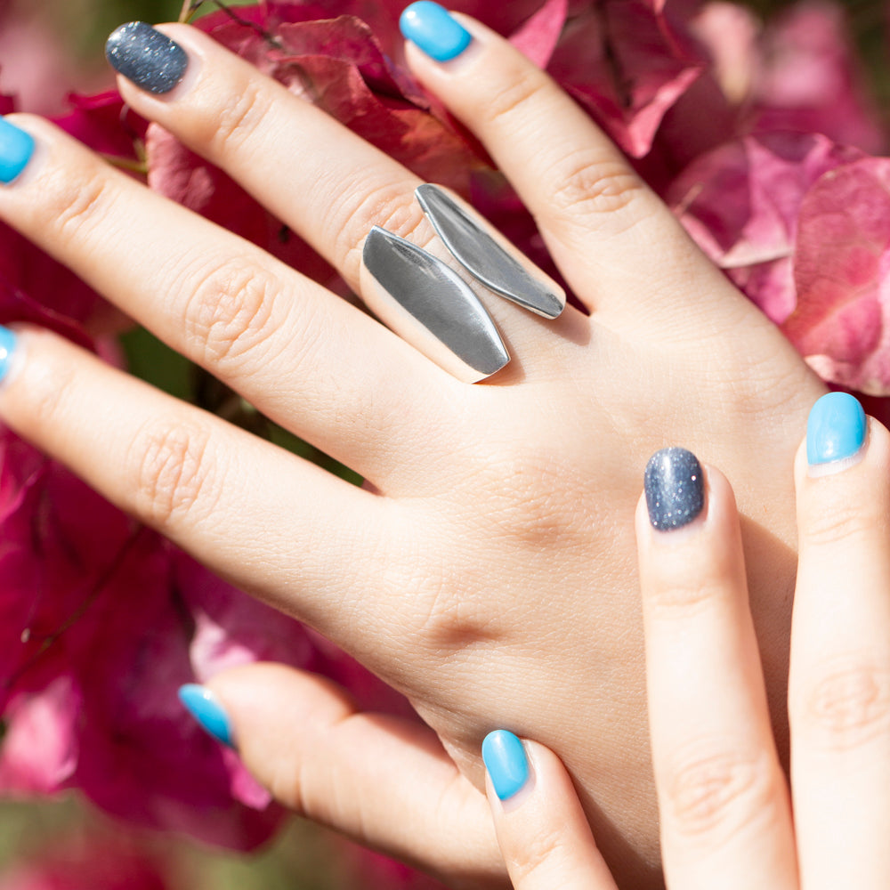 Sterling Silver Shield Adjustable Bold Ring