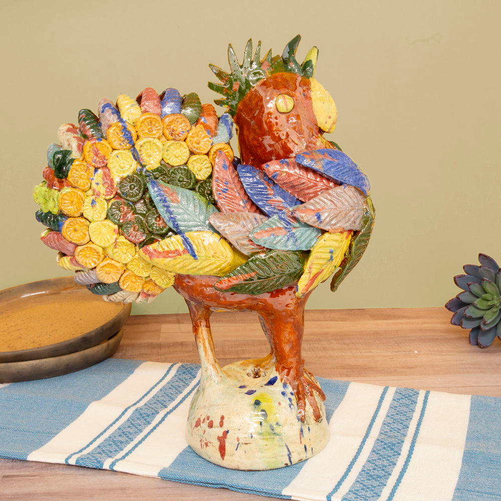 Gallo Colorido Rooster Decorative Sculpture