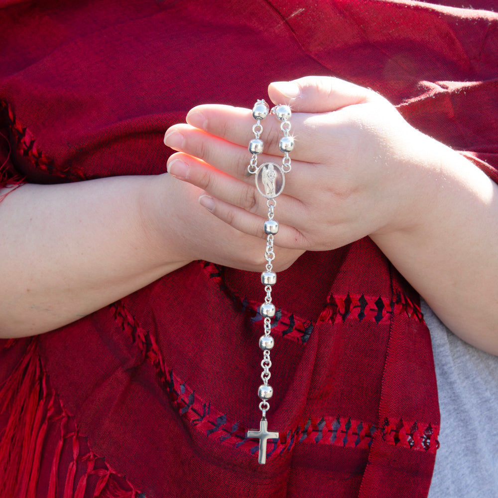 Sterling Silver Large San Judas/St. Jude Rosary