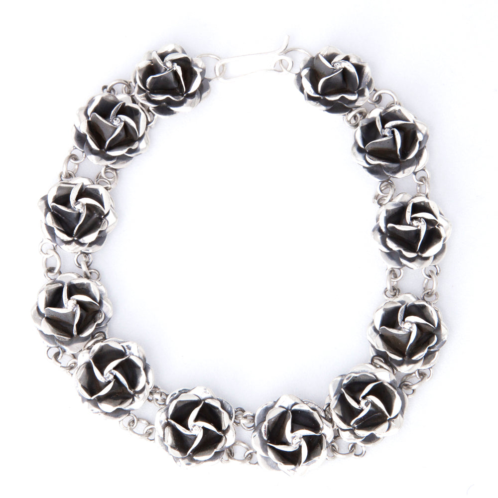 Sterling Silver Lovely Rose Bracelet