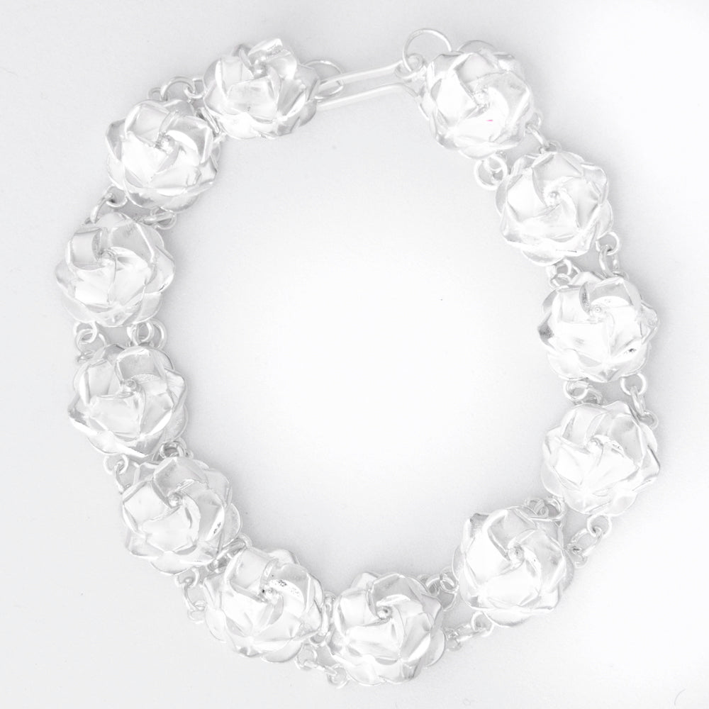 Sterling Silver Lovely Rose Bracelet