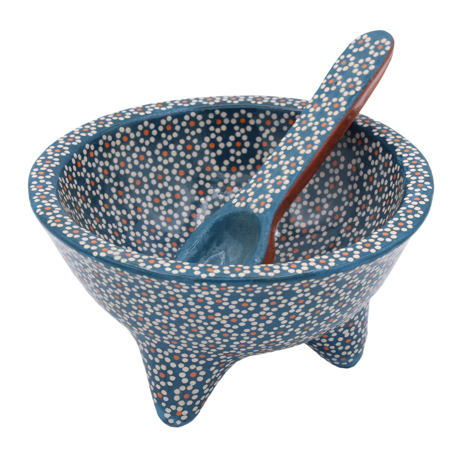 Capula Molcajete Clay Bowl and Matching Spoon