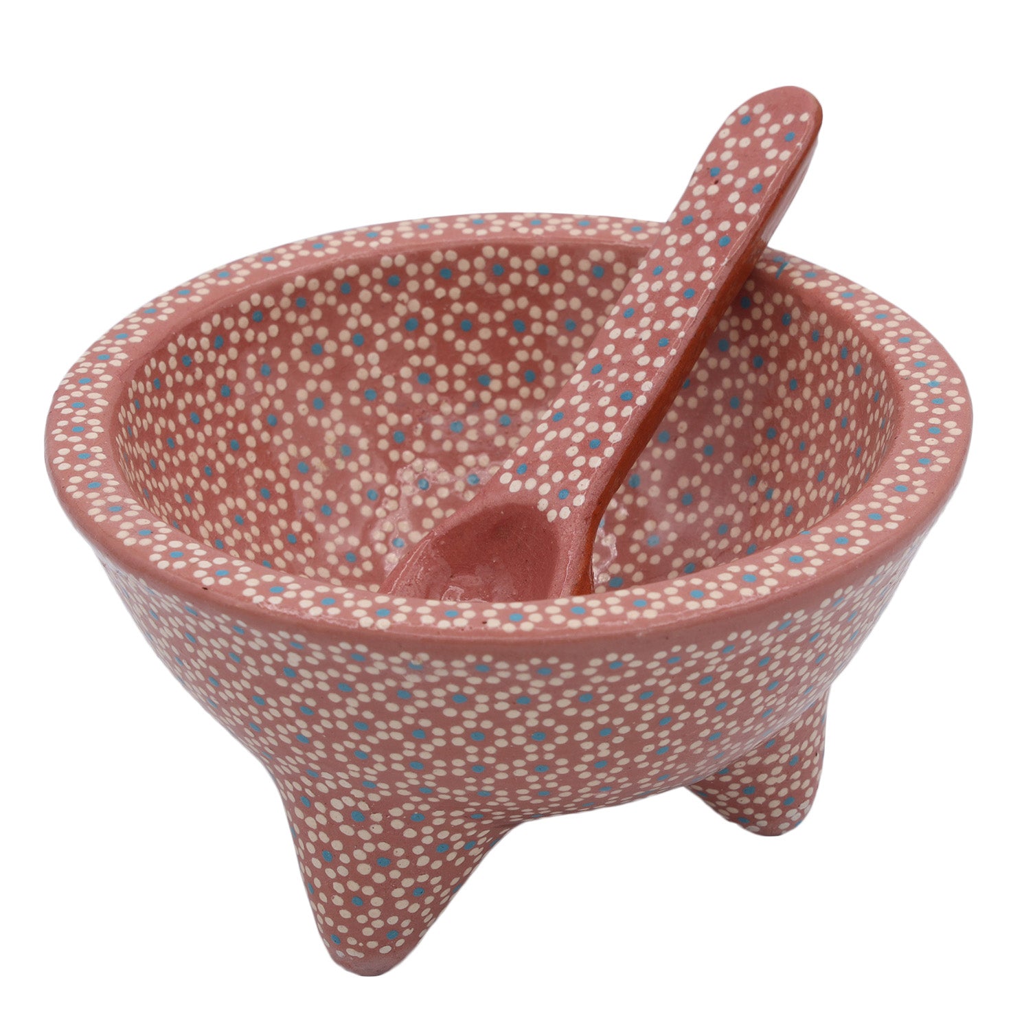 Capula Molcajete Clay Bowl and Matching Spoon