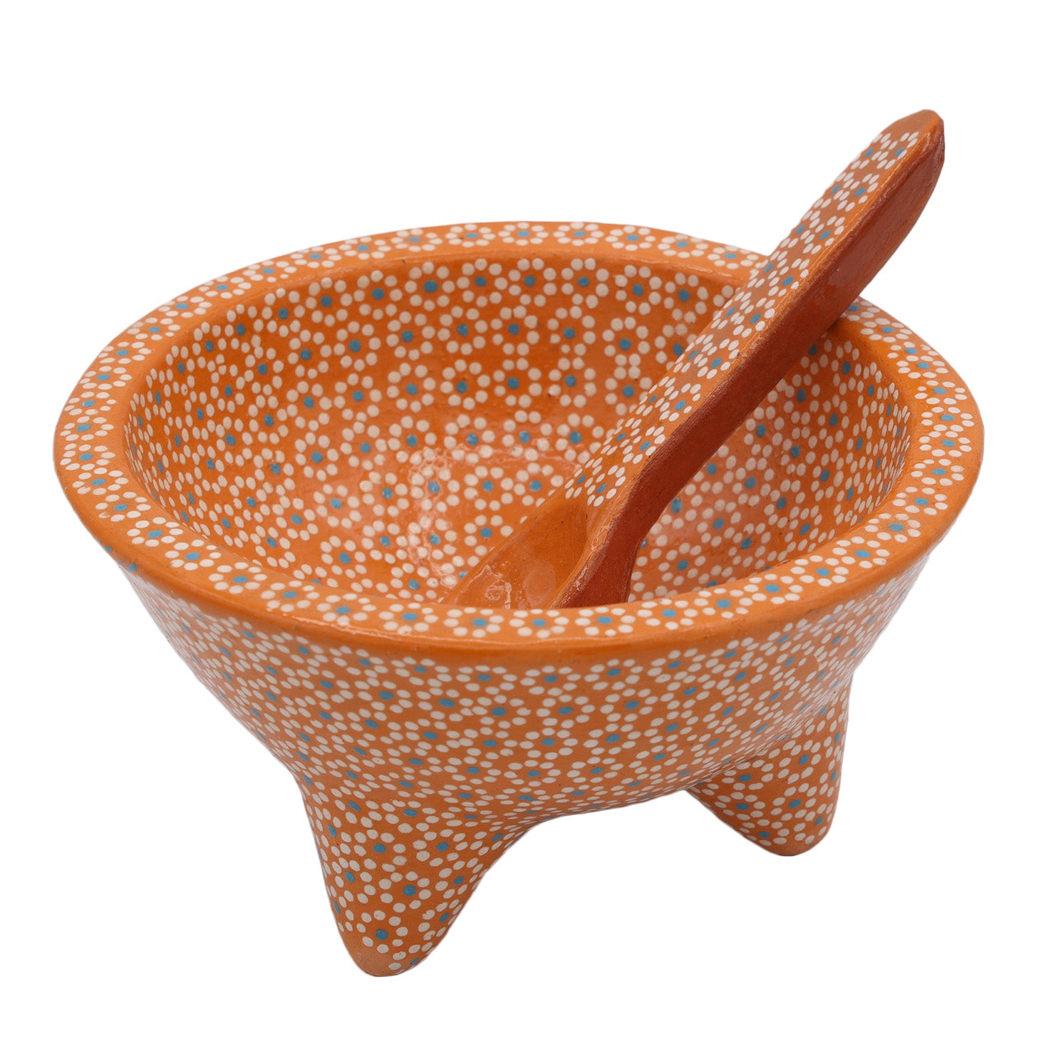 Capula Molcajete Clay Bowl and Matching Spoon