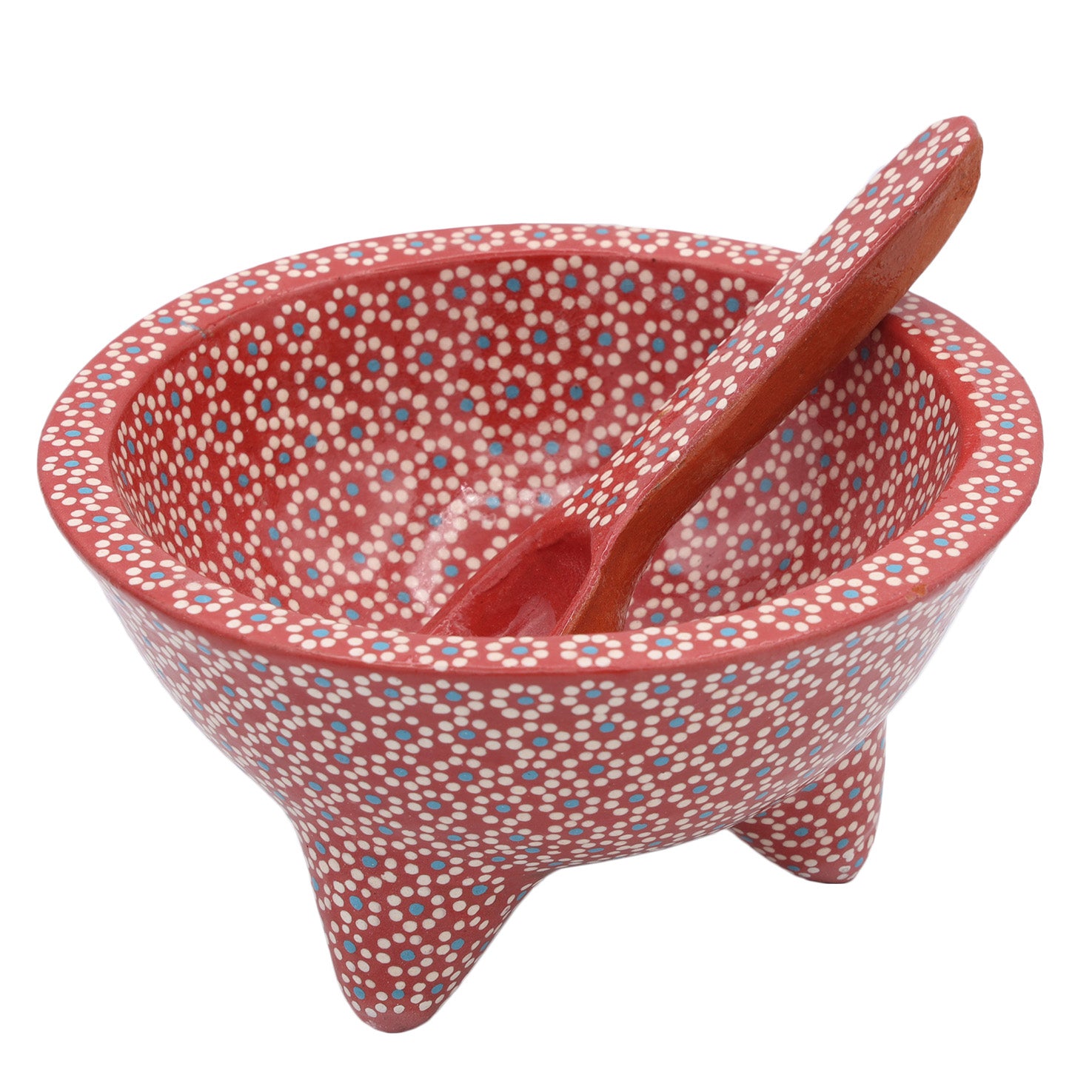 Capula Molcajete Clay Bowl and Matching Spoon