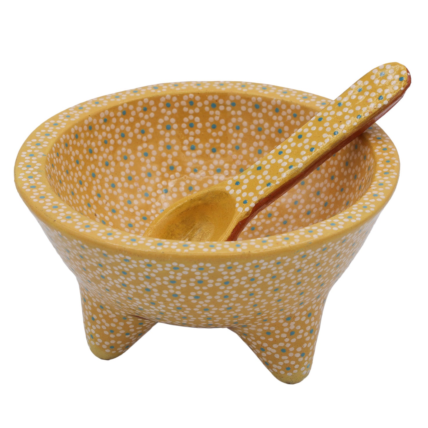 Capula Molcajete Clay Bowl and Matching Spoon