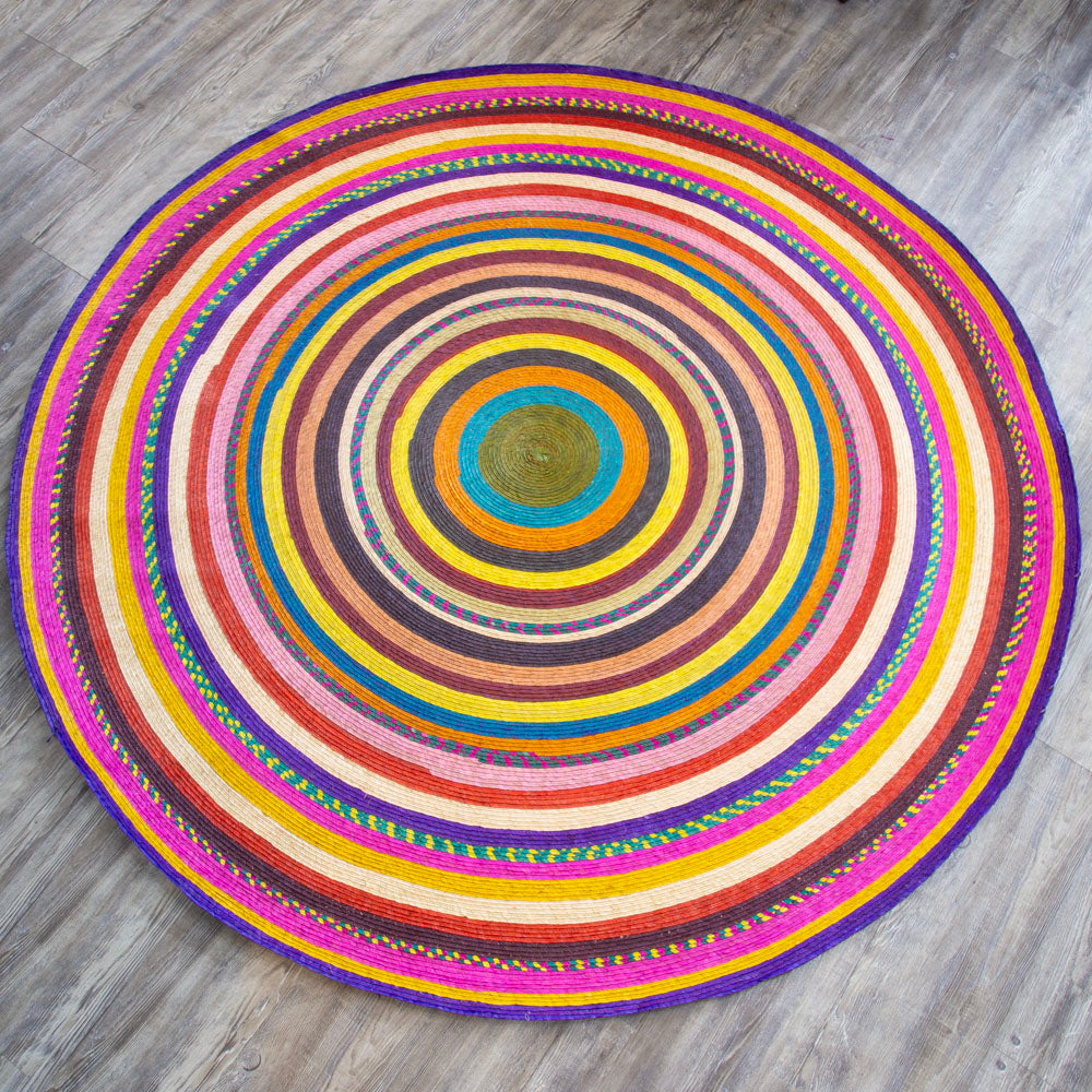Handwoven Palm Round Area Rug (59" diameter)
