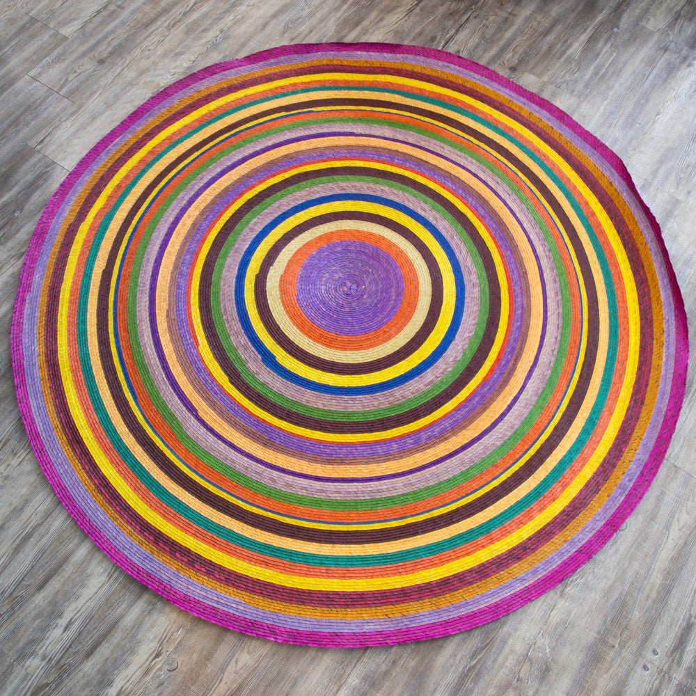 Handwoven Palm Round Area Rug (59" diameter)