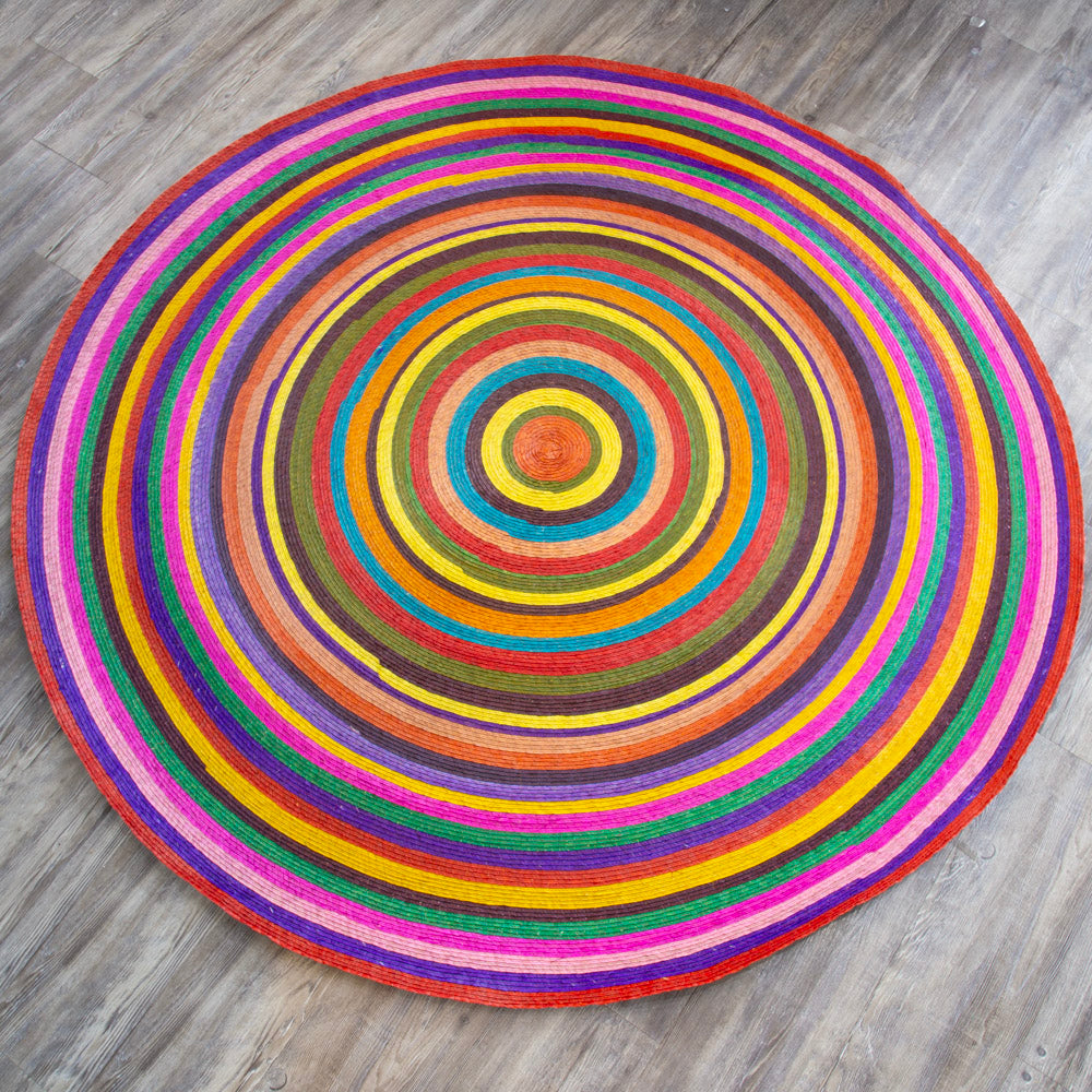 Handwoven Palm Round Area Rug (59" diameter)