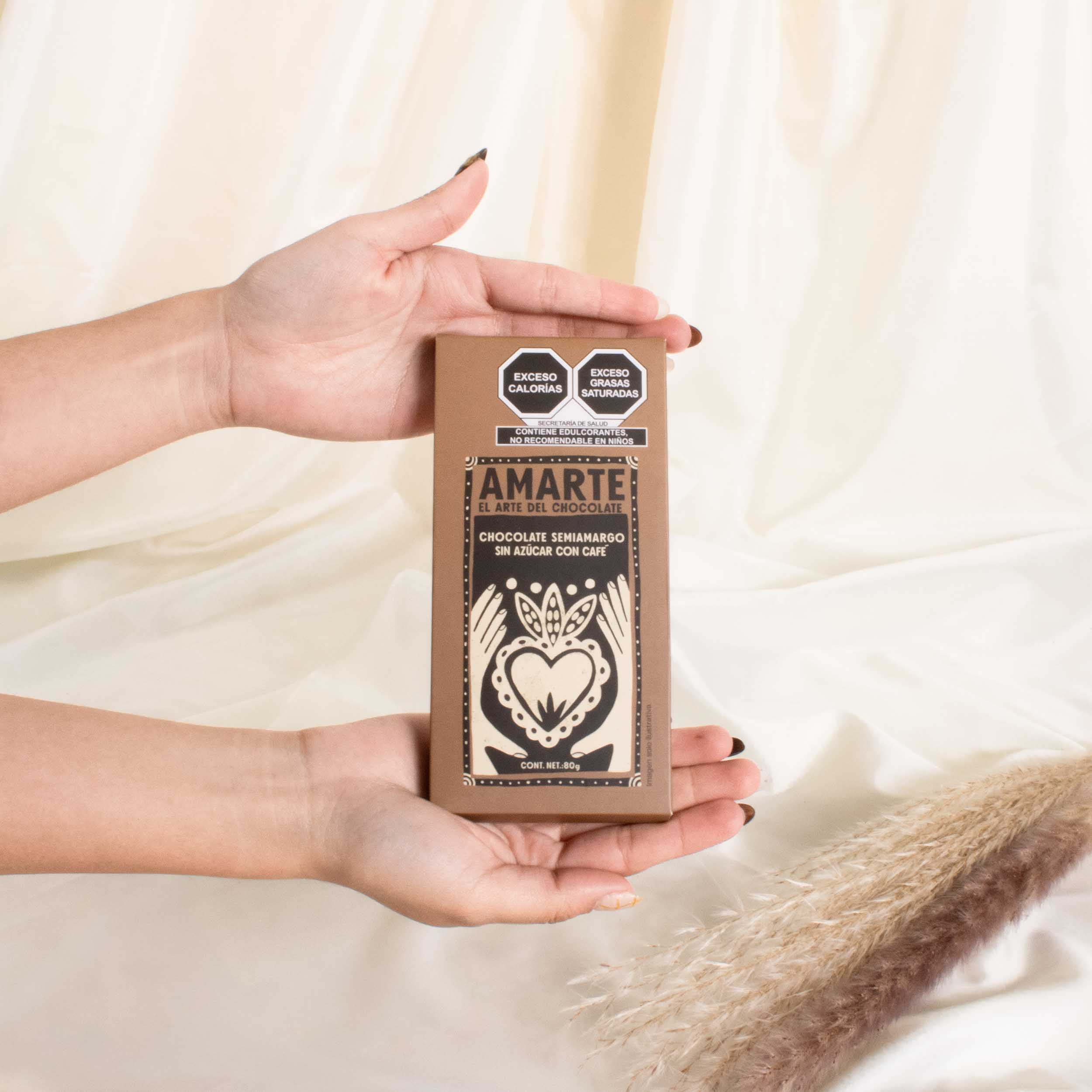 Smooth 80% Dark Chocolate Bar with Coffee Beans and No Sugar