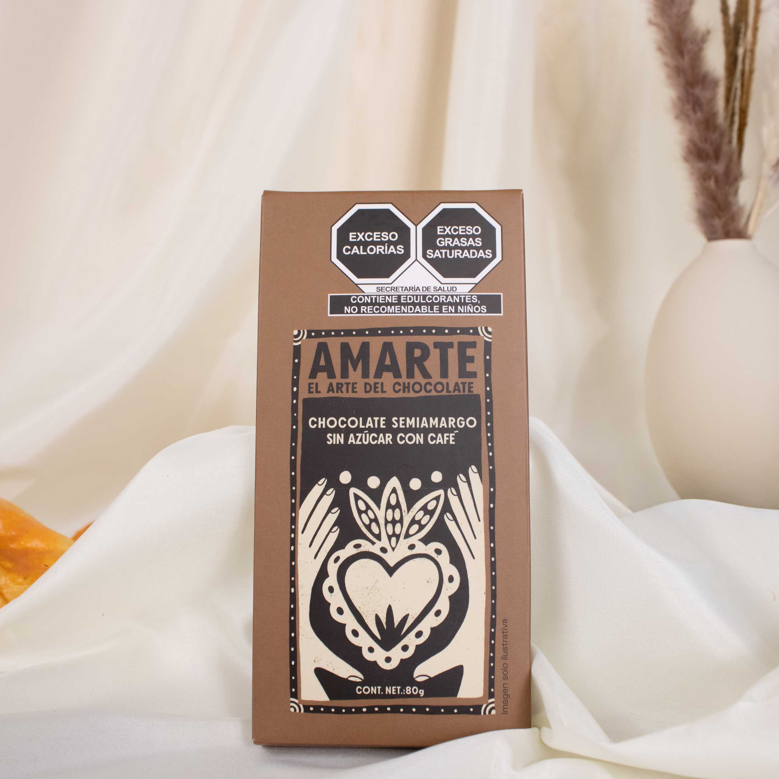 Smooth 80% Dark Chocolate Bar with Coffee Beans and No Sugar